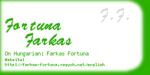 fortuna farkas business card